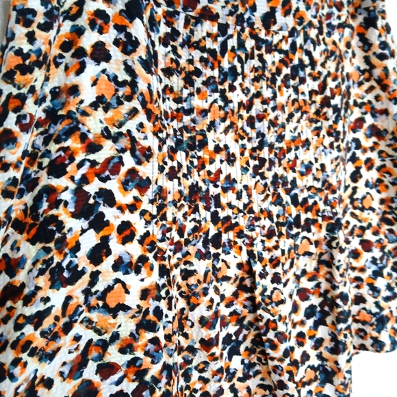 Marie Oliver Leopard Print 100% Silk Skirt Size 8 Punk Rock Festival Party - Picture 4 of 7